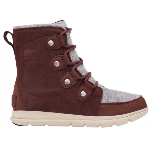 SOREL | Explorer Joan Felt 100g Waterproof Winter Boots in Redwood Size 8.5 - Picture 4 of 14